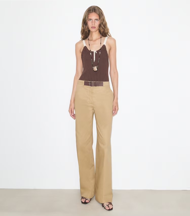 Belted Cotton Pant - Image 2