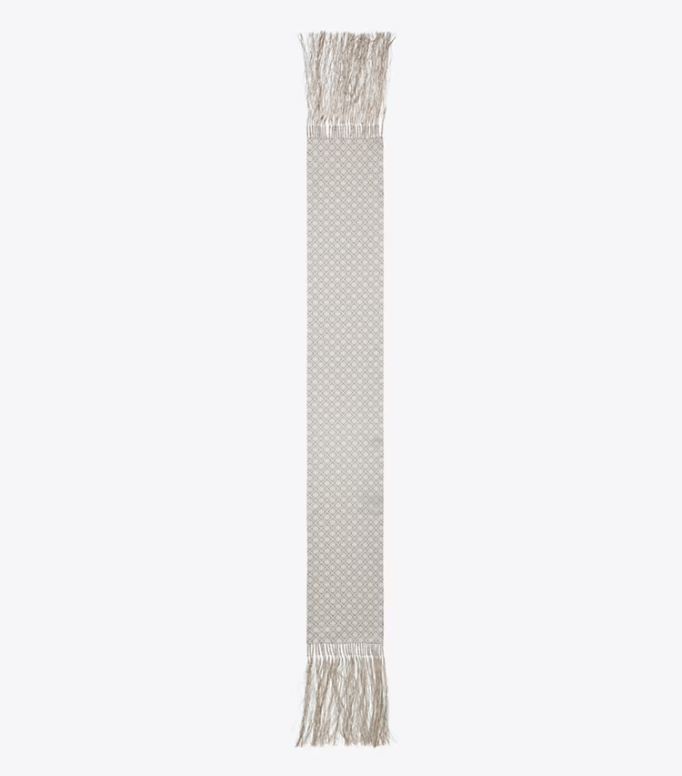 T Monogram Fringed Oblong Scarf