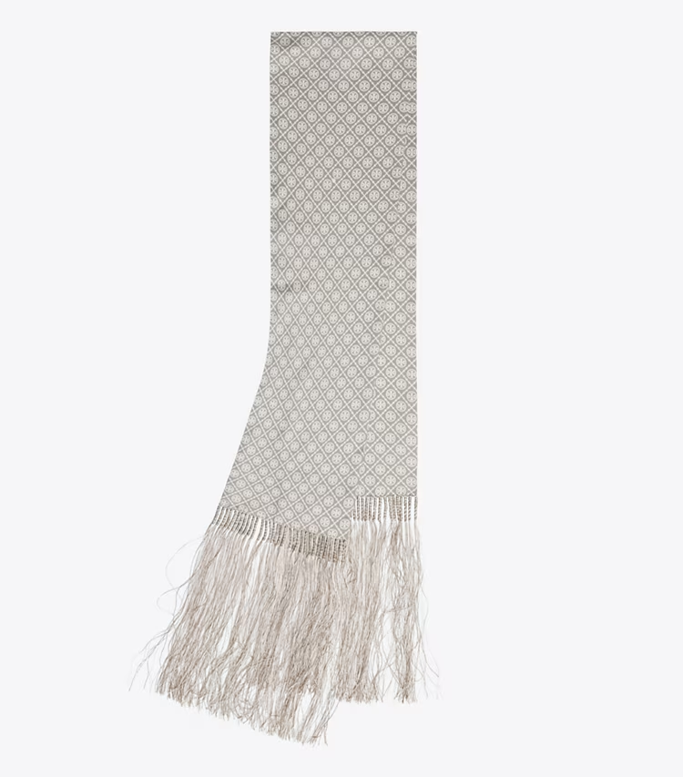 T Monogram Fringed Oblong Scarf - Image 3