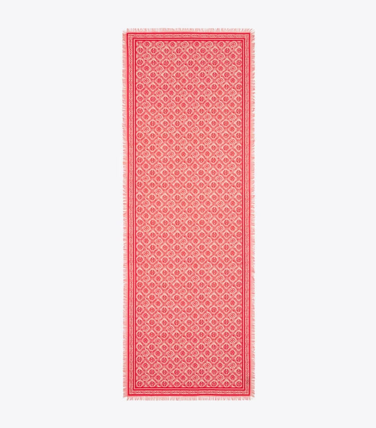 T Monogram Floral Oblong Scarf