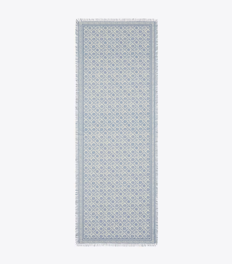 T Monogram Floral Oblong Scarf