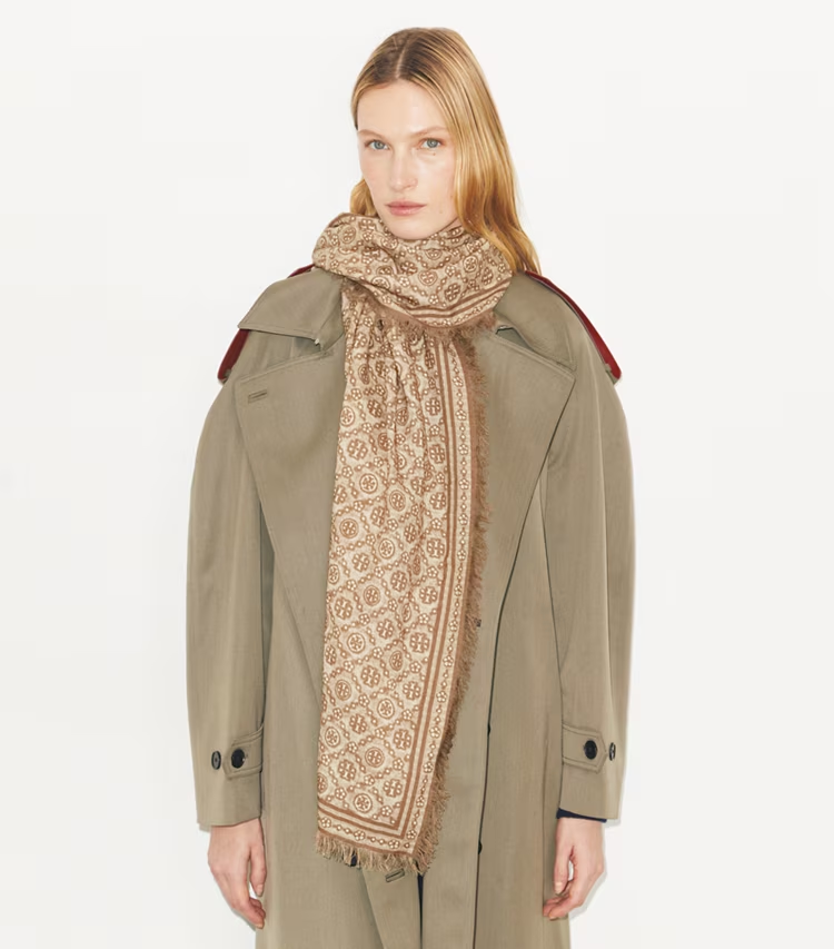 T Monogram Floral Oblong Scarf - Image 4