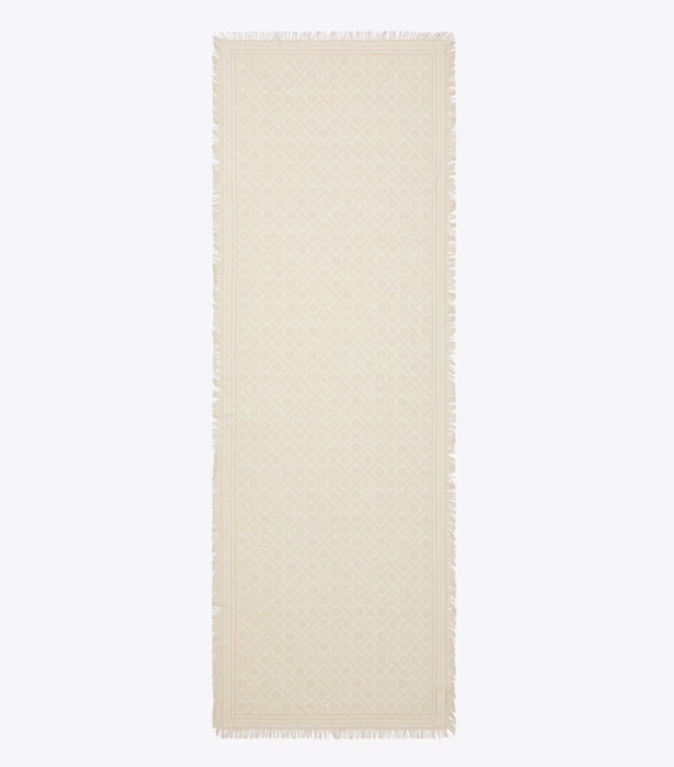 T Monogram Floral Oblong Scarf