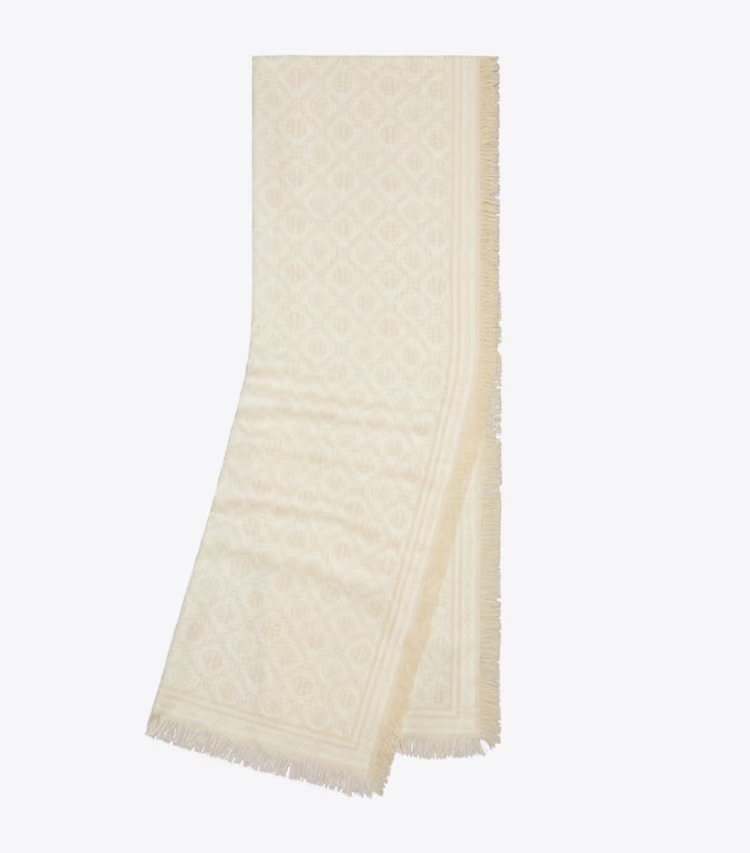 T Monogram Floral Oblong Scarf - Image 3