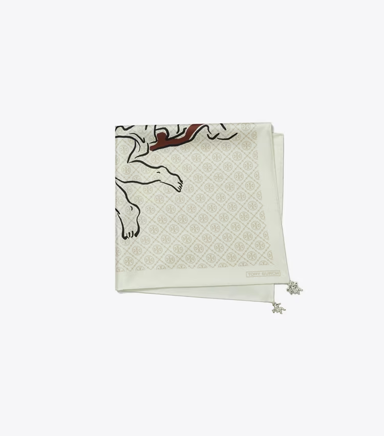 T Monogram Cherub Silk Neckerchief - Image 3
