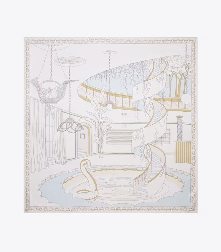 The Pool Silk Square Scarf