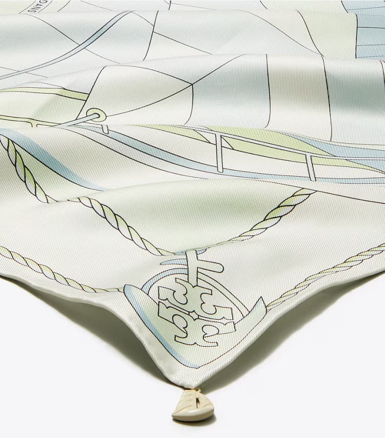 Sailboat Spiral Silk Square Scarf - Image 2