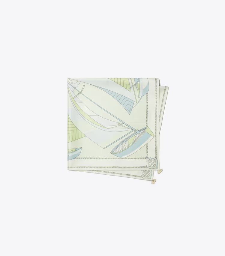 Sailboat Spiral Silk Square Scarf - Image 3