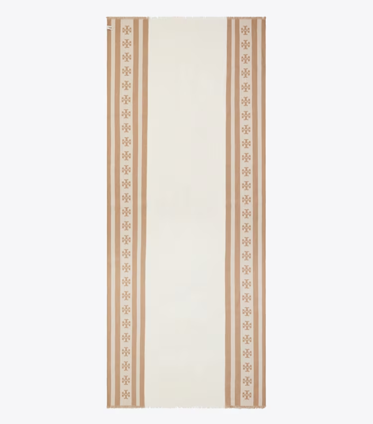 Logo Stripe Oblong Scarf