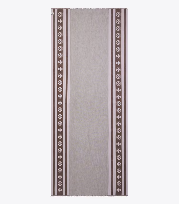 Logo Stripe Oblong Scarf