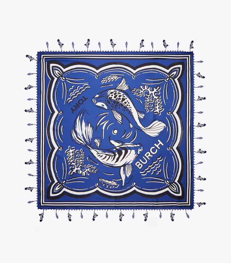 Fish Silk Square Scarf