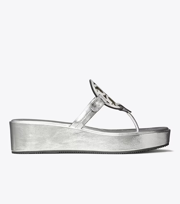 Miller Crinkled Metallic Wedge Sandal - Image 2