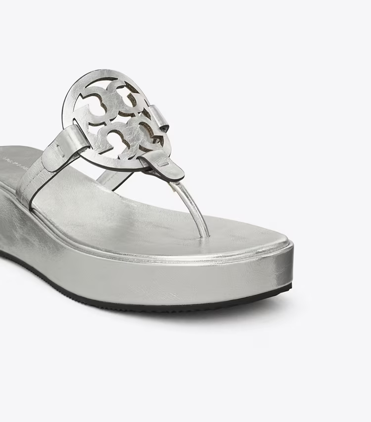 Miller Crinkled Metallic Wedge Sandal - Image 3