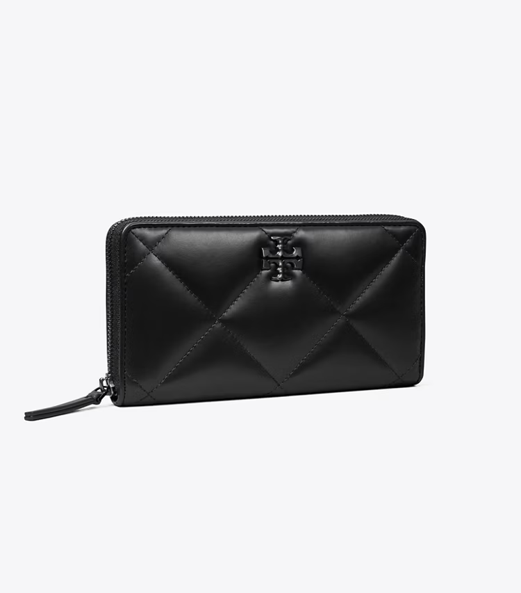 Kira Diamond Quilt Powder Coated Zip Continental Wallet