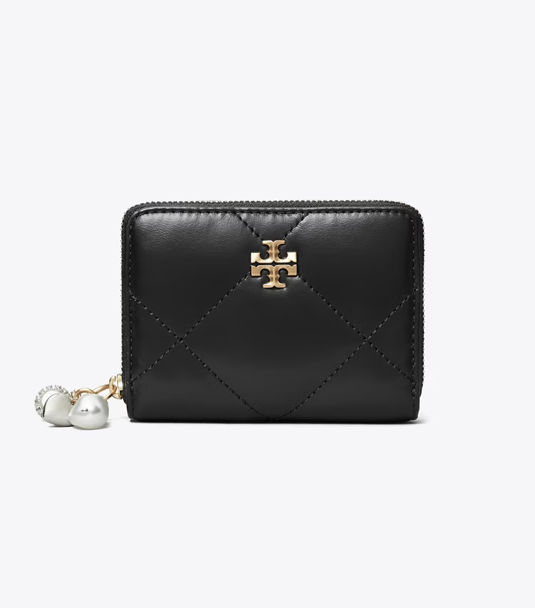 Small Kira Diamond Quilt Charm Zip Wallet - Image 2