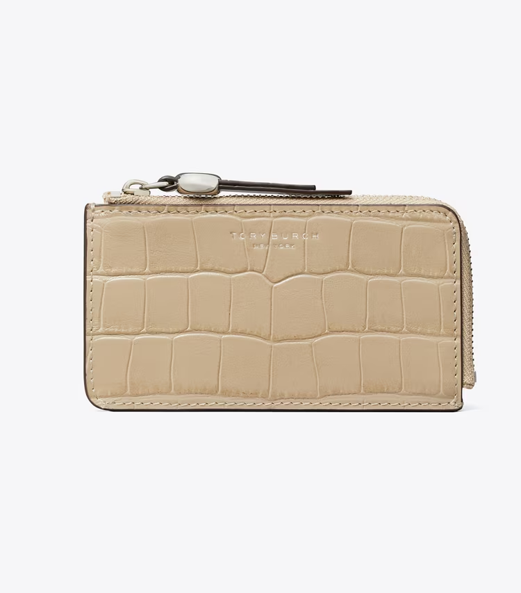 Romy Croc-Embossed Zip Card Case - Image 2
