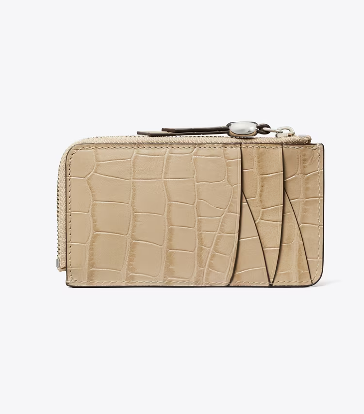 Romy Croc-Embossed Zip Card Case - Image 3