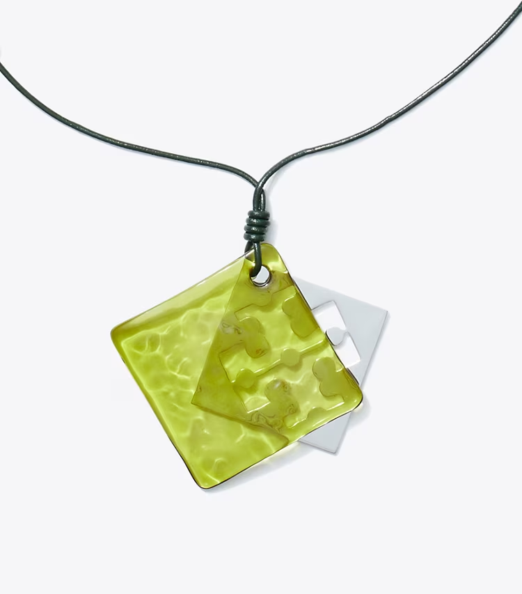 Resin Logo Long Necklace - Image 2