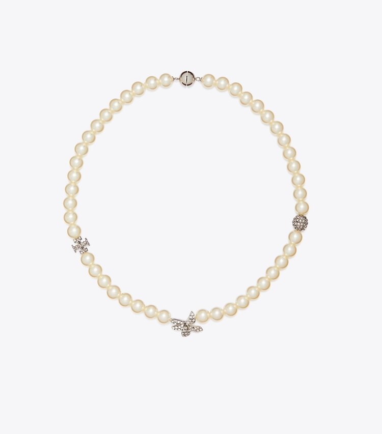 Moondance PavÉ Flower Pearl Necklace