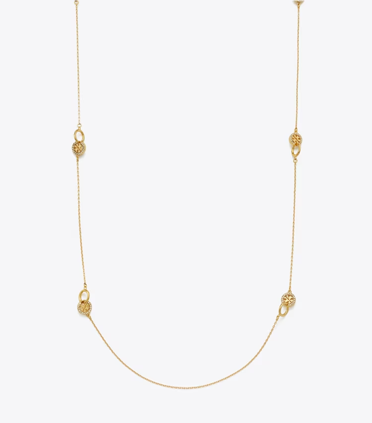 Long Icon PavÉ Interlocking Necklace