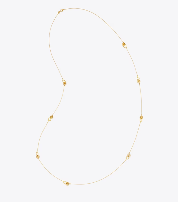 Long Icon PavÉ Interlocking Necklace - Image 2