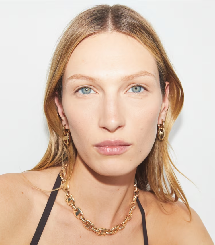 Gemini Link Small Hoop Earrings - Image 3