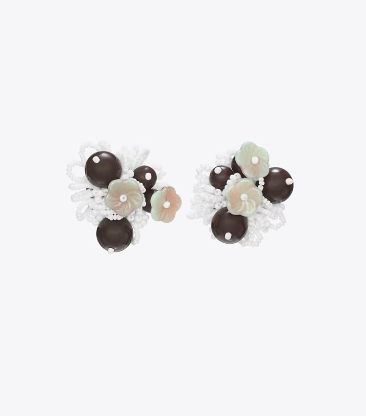 Runway Beaded Cluster Earrings