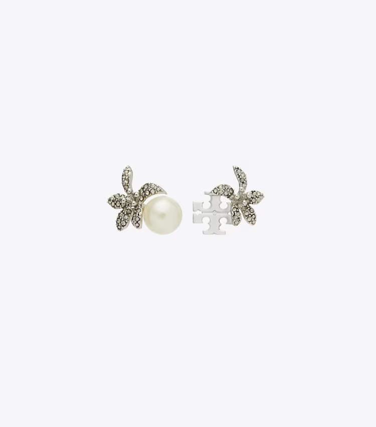 Moondance Pearl And Flower Stud Earrings