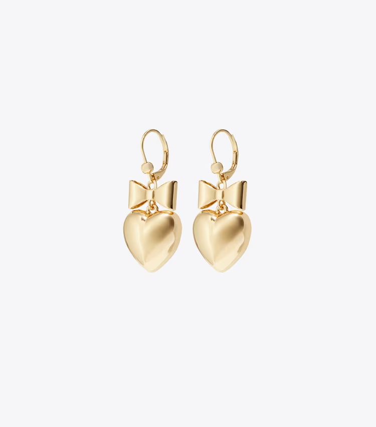 Curiosity Heart And Bow Earrings
