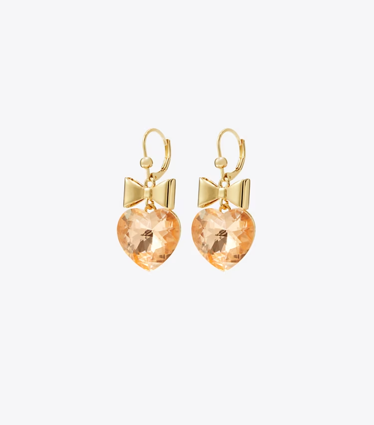 Curiosity Heart And Bow Earrings