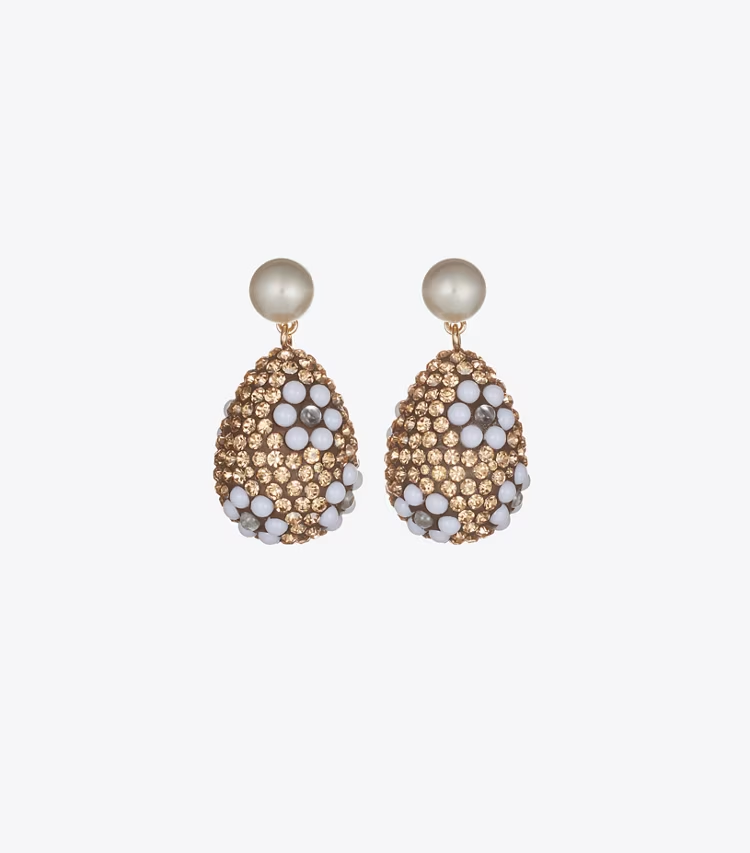 Curiosity Crystal Pearl Drop Earrings