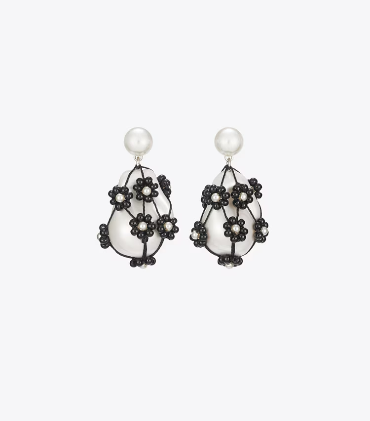 Curiosity Beaded Pearl Drop Earrings
