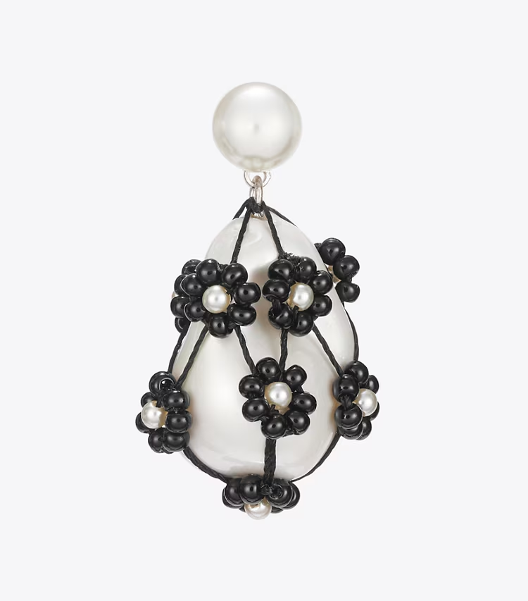 Curiosity Beaded Pearl Drop Earrings - Image 2