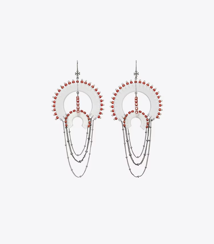 Bead And Resin Chandelier Earrings