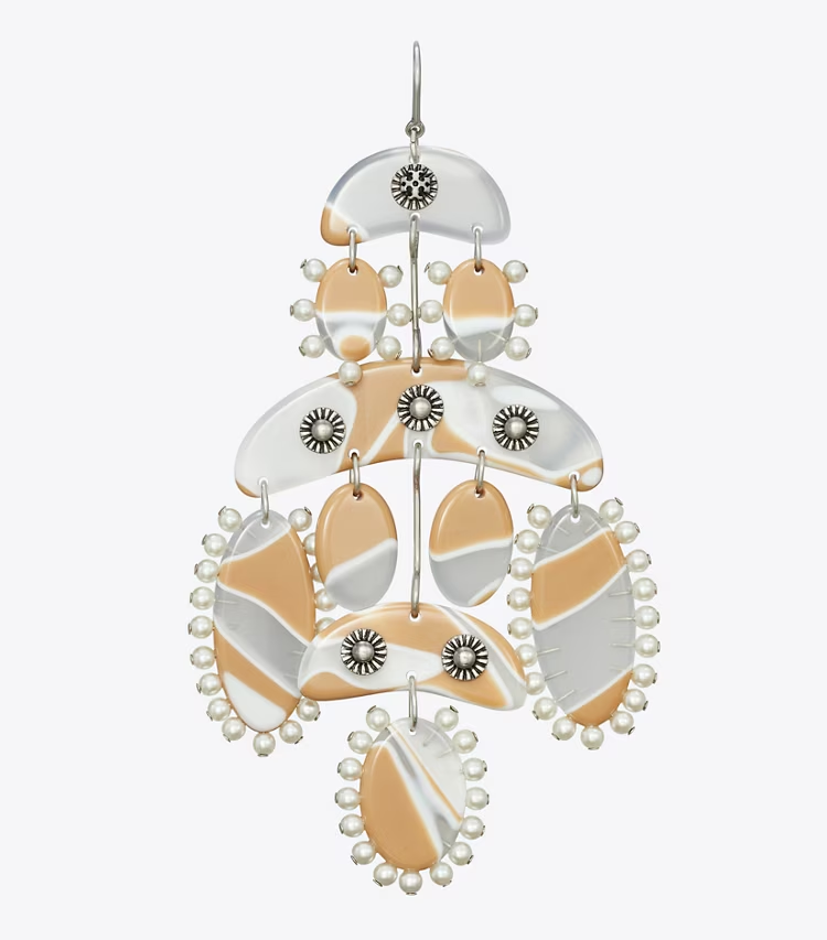 Abstract Beaded Chandelier Earrings - Image 2
