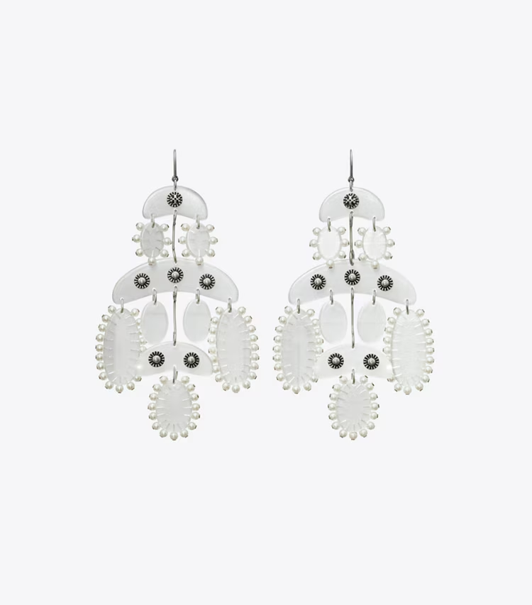 Abstract Beaded Chandelier Earrings