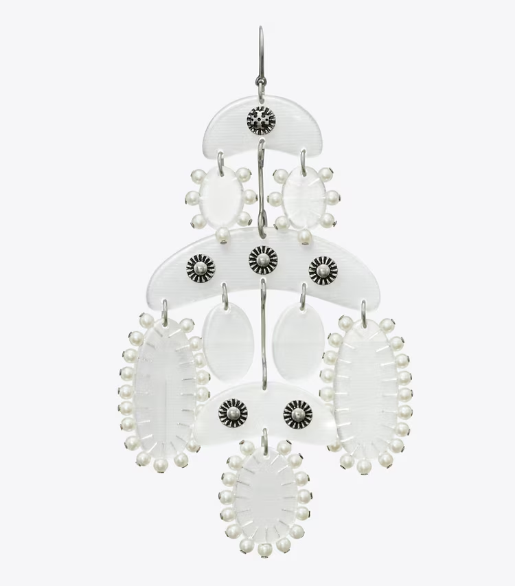 Abstract Beaded Chandelier Earrings - Image 2