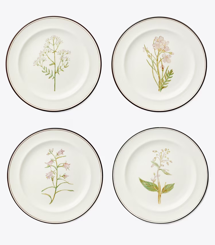 Lilac Flower Salad Plates, Set Of 4