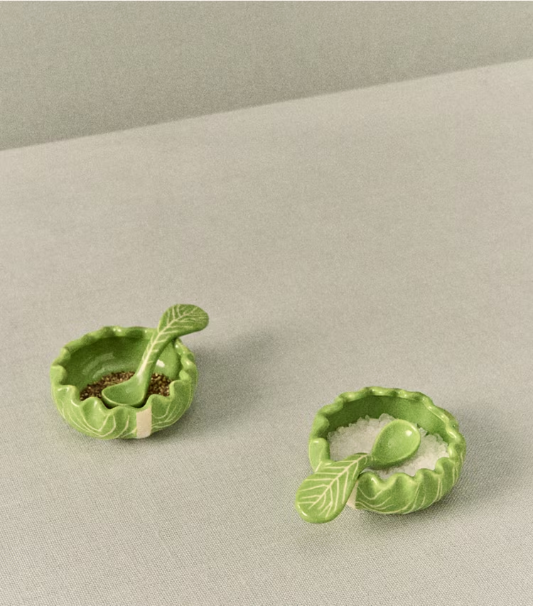 Lettuce Ware Salt Cellar, Set Of 2 - Image 4