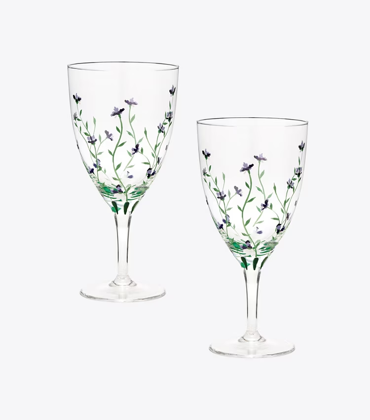 Jolie Fleur Wine Glass, Set Of 2