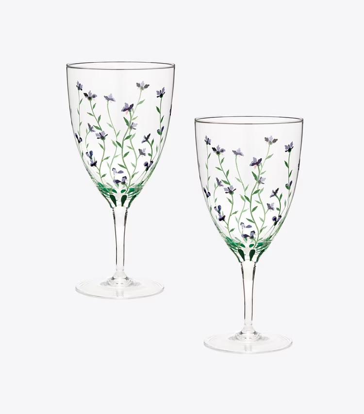 Jolie Fleur Water Glass, Set Of 2