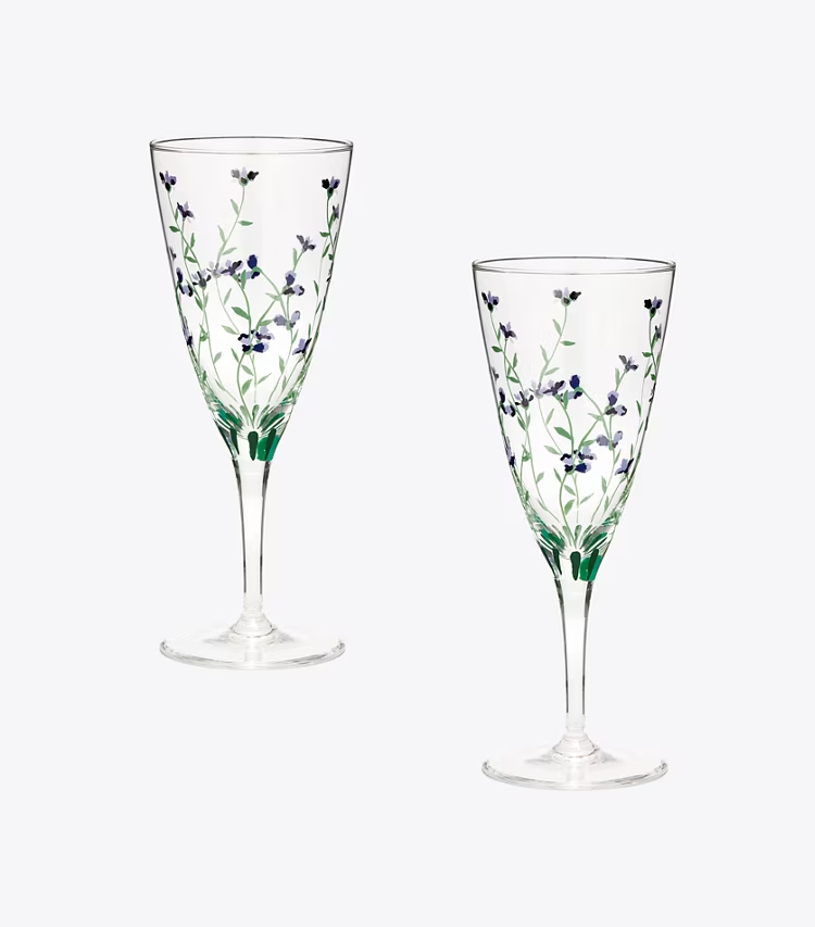Jolie Fleur Champagne Glass, Set Of 2