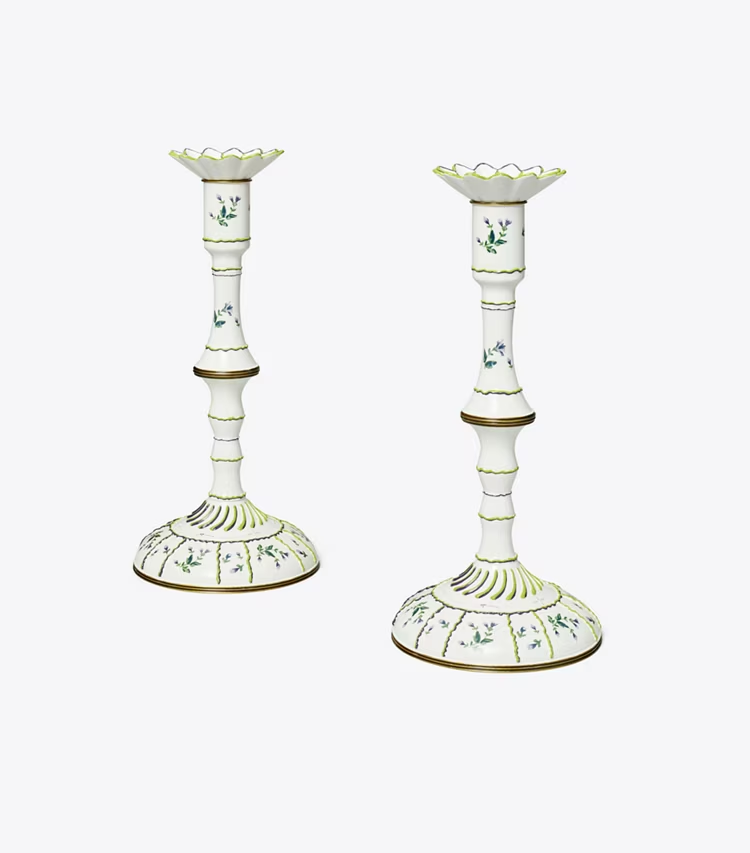 Jolie Fleur Candlesticks, Set Of 2