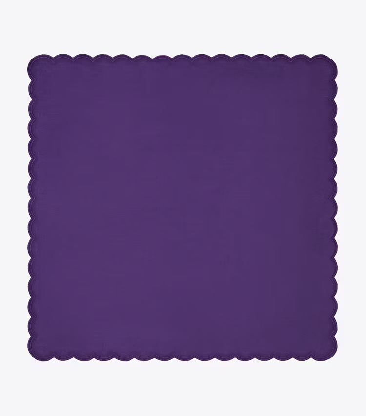 Scalloped Dinner Linen Napkin, Set Of 6