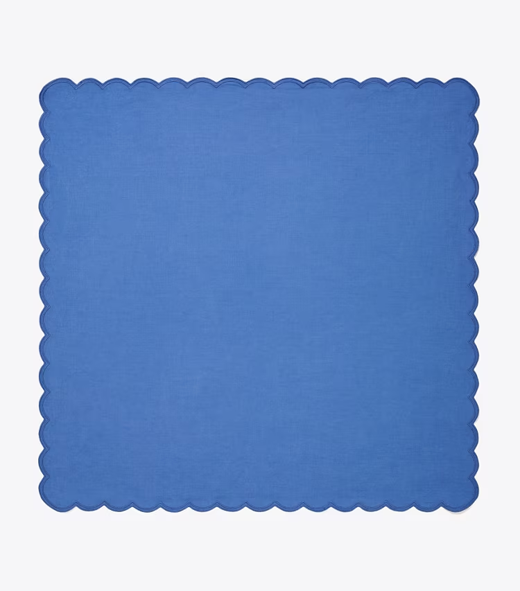 Scalloped Dinner Linen Napkin, Set Of 6