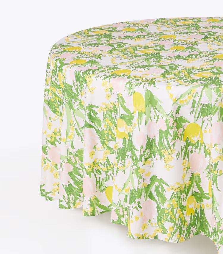 Les Tulipes Round Tablecloth, 120" - Image 2