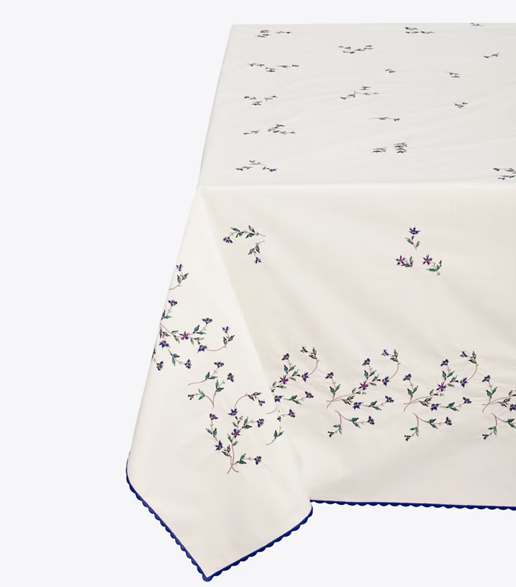Jolie Fleur Embroidered Square Tablecloth - Image 2