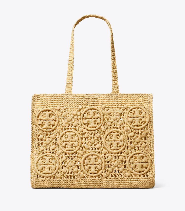 T Monogram Crochet Tote - Image 3