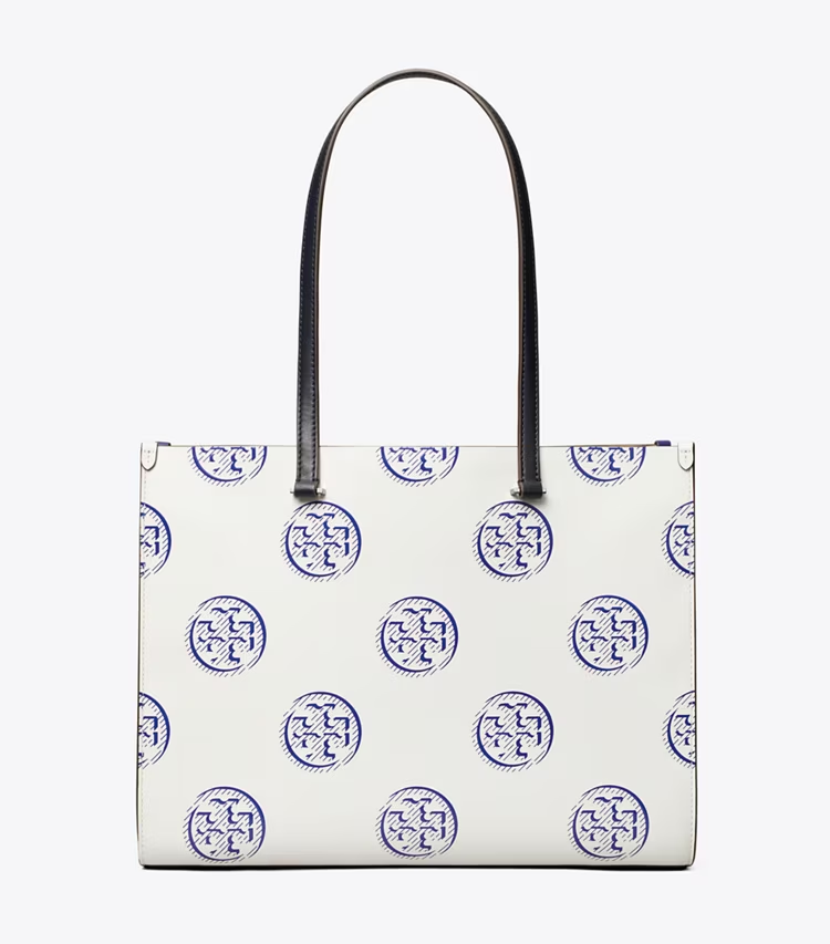 T Monogram Contrast Embossed Tote - Image 4