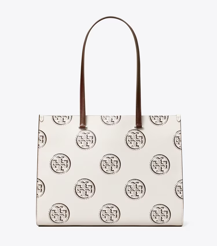 T Monogram Contrast Embossed Tote - Image 4